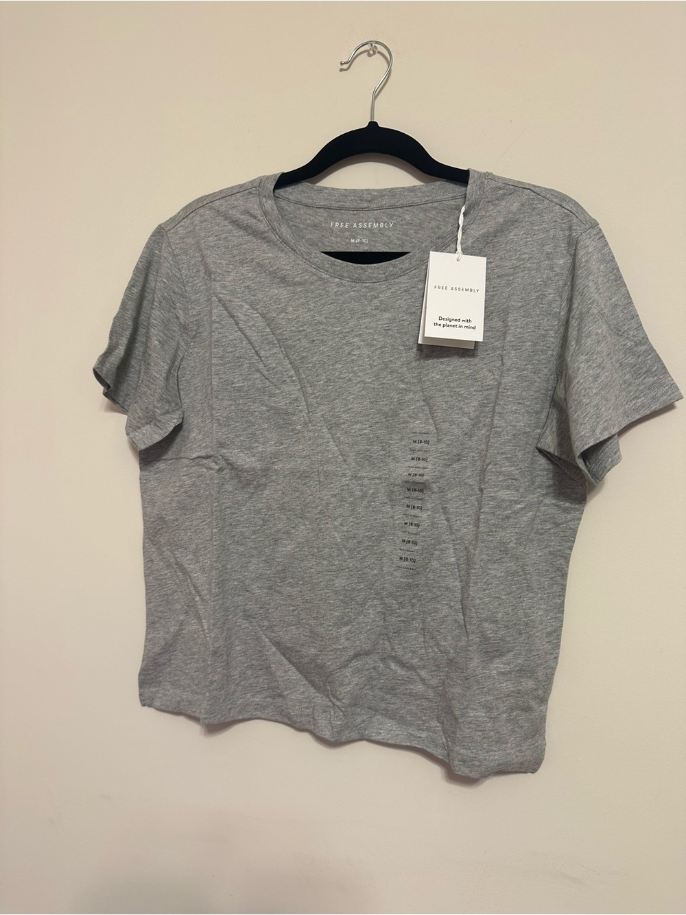 Free Assembly Women's Gray Short Sleeve Crewneck Tee Size Medium